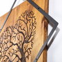 Wallity Tree 2 Escultura de pared de madera y metal en nogal y negro